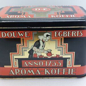 Vintage Dutch Douwe Egberts Coffee Aroma-Koffie  Hinged Tin